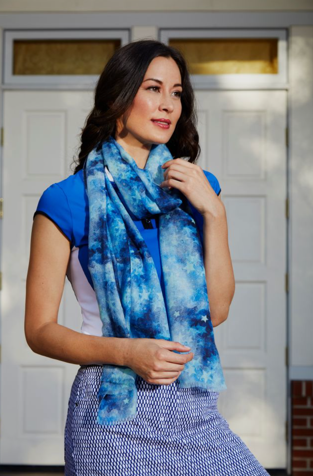 The Blueberry Stars Cashmere Scarf